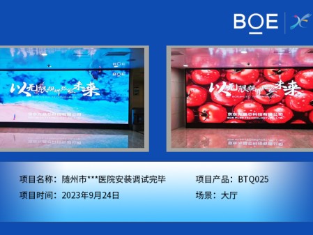 潛江隨州市**醫(yī)院大廳BTQ025安裝調(diào)試完畢